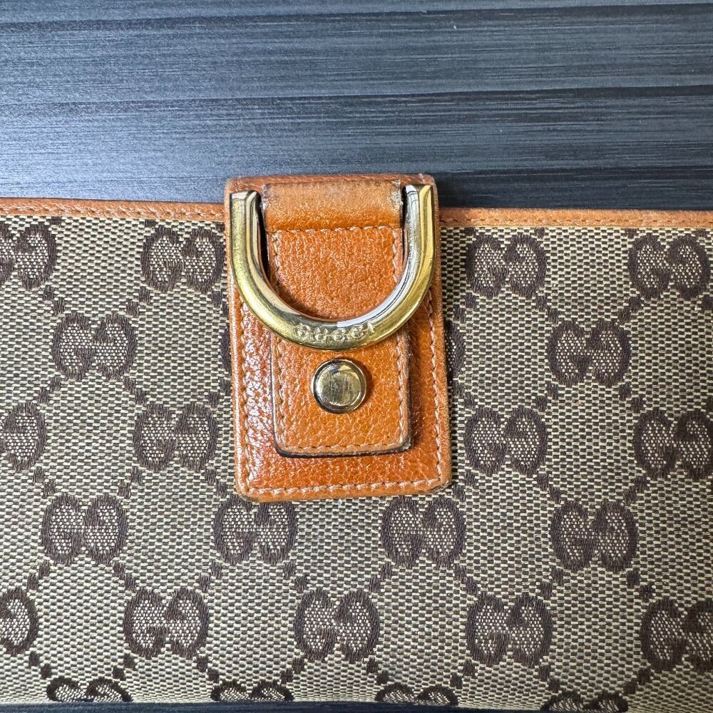 GUCCI GG Abbey Canvas Leather Bifold Long Wallet Authentic|Used - Picture 2 of 9